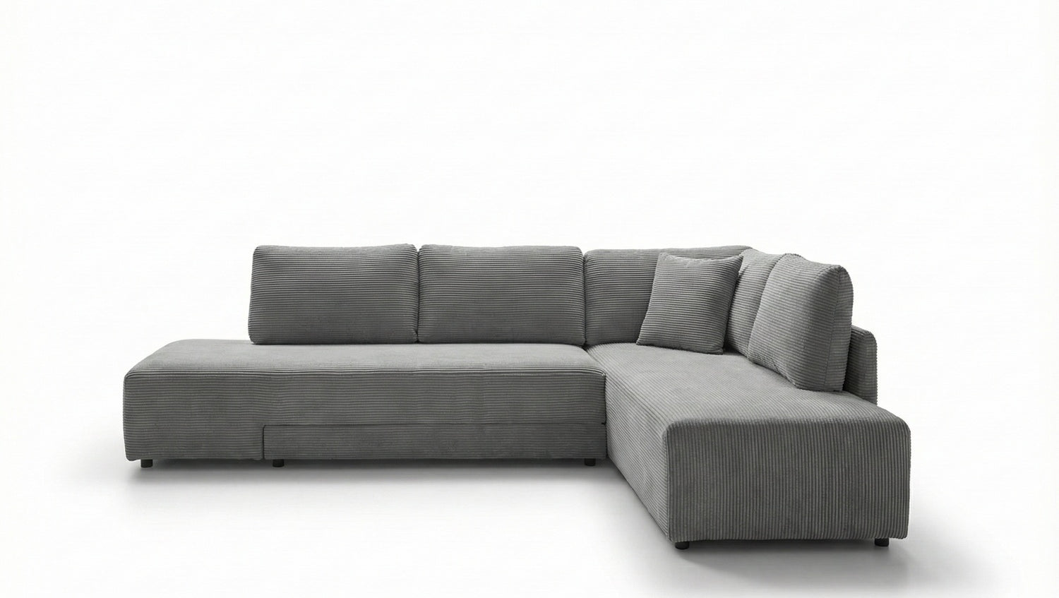 KAWOLA Schlafsofa SADIRA Ecksofa Cord grau