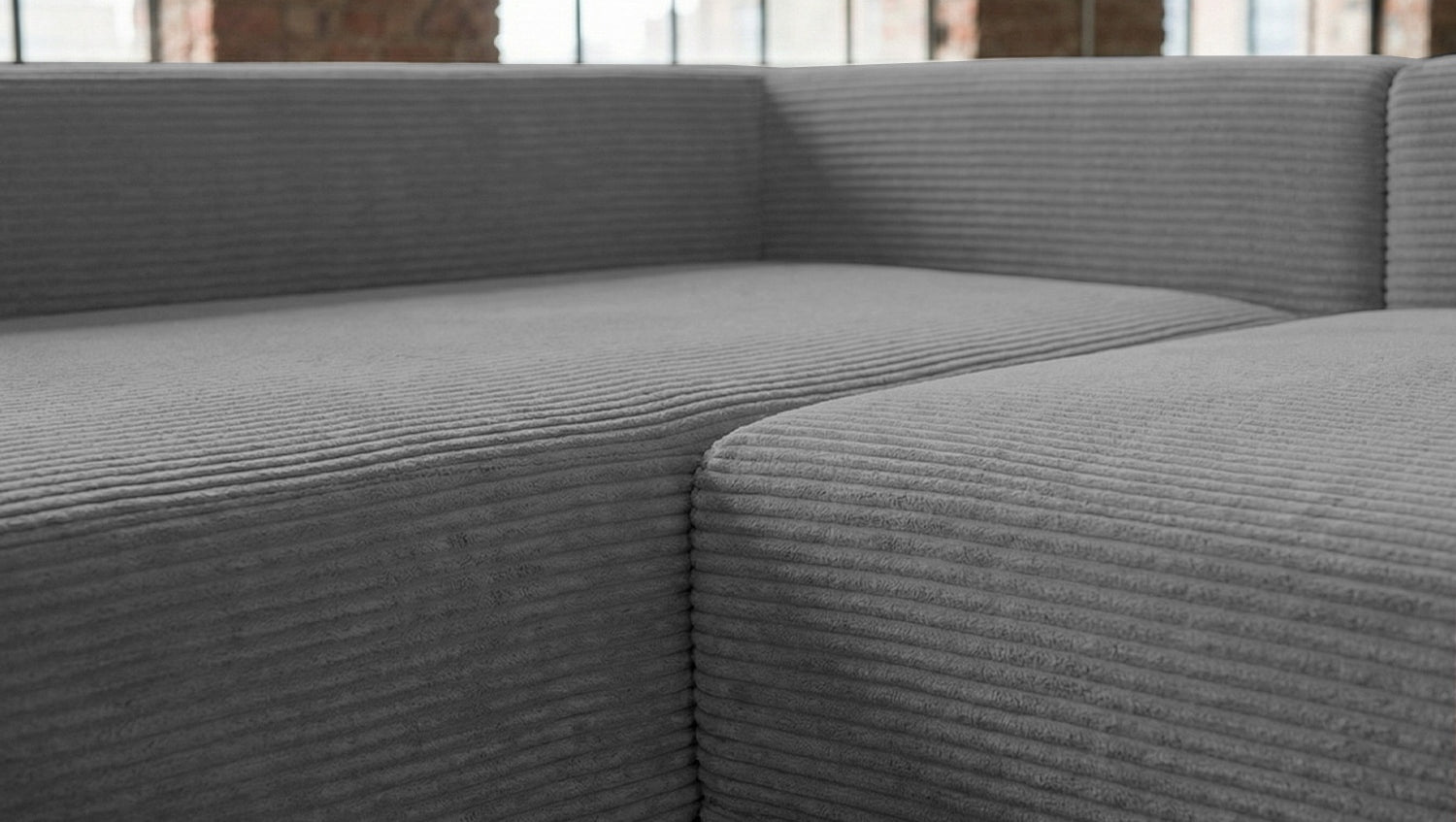 KAWOLA Schlafsofa SADIRA Ecksofa Cord grau