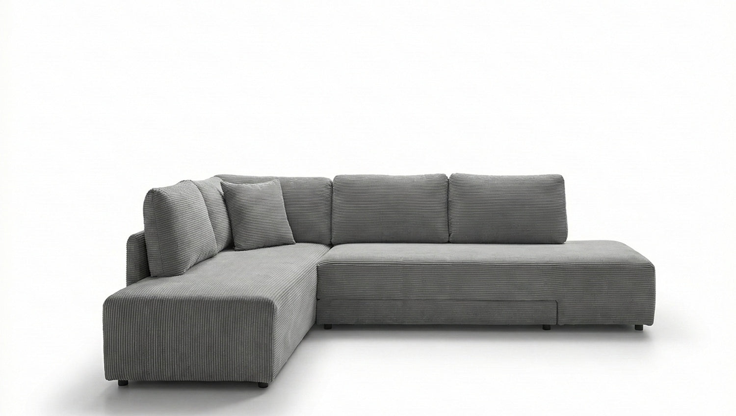 KAWOLA Schlafsofa SADIRA Ecksofa Cord grau