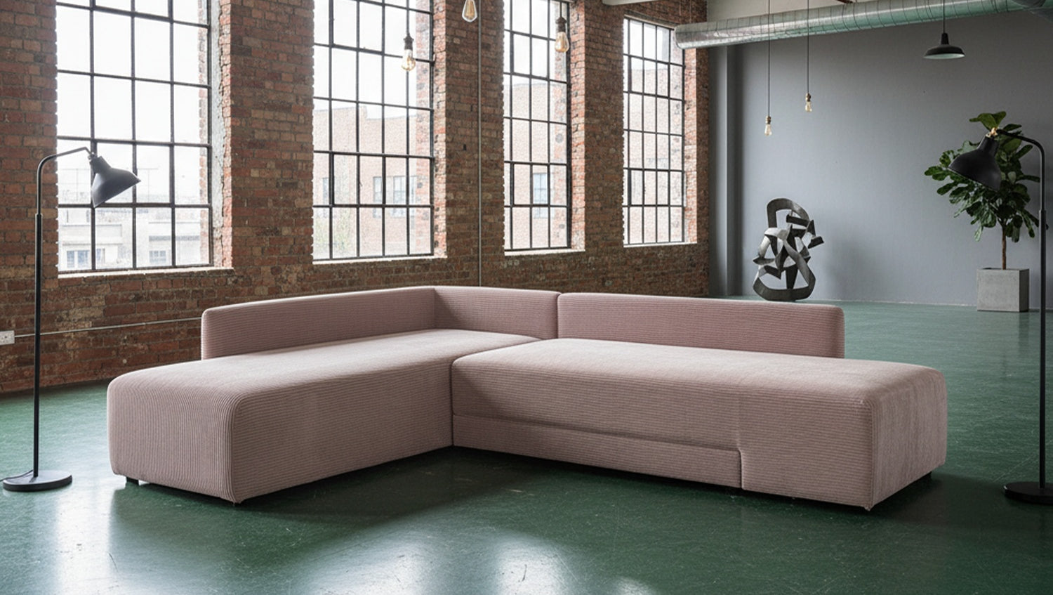 KAWOLA Schlafsofa SADIRA Ecksofa Cord taupe