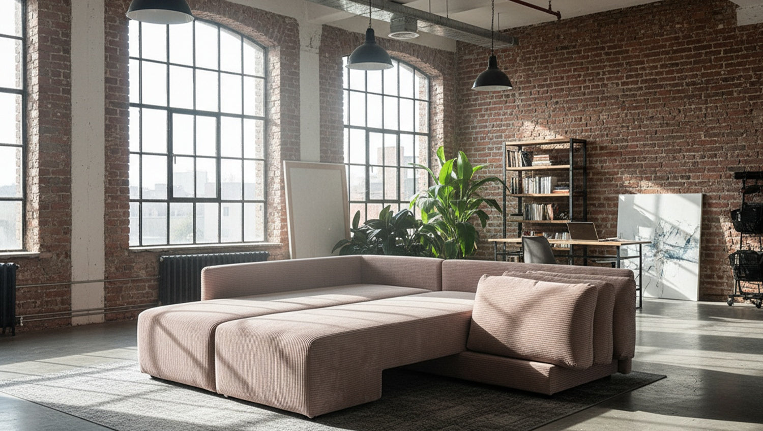 KAWOLA Schlafsofa SADIRA Ecksofa Cord taupe