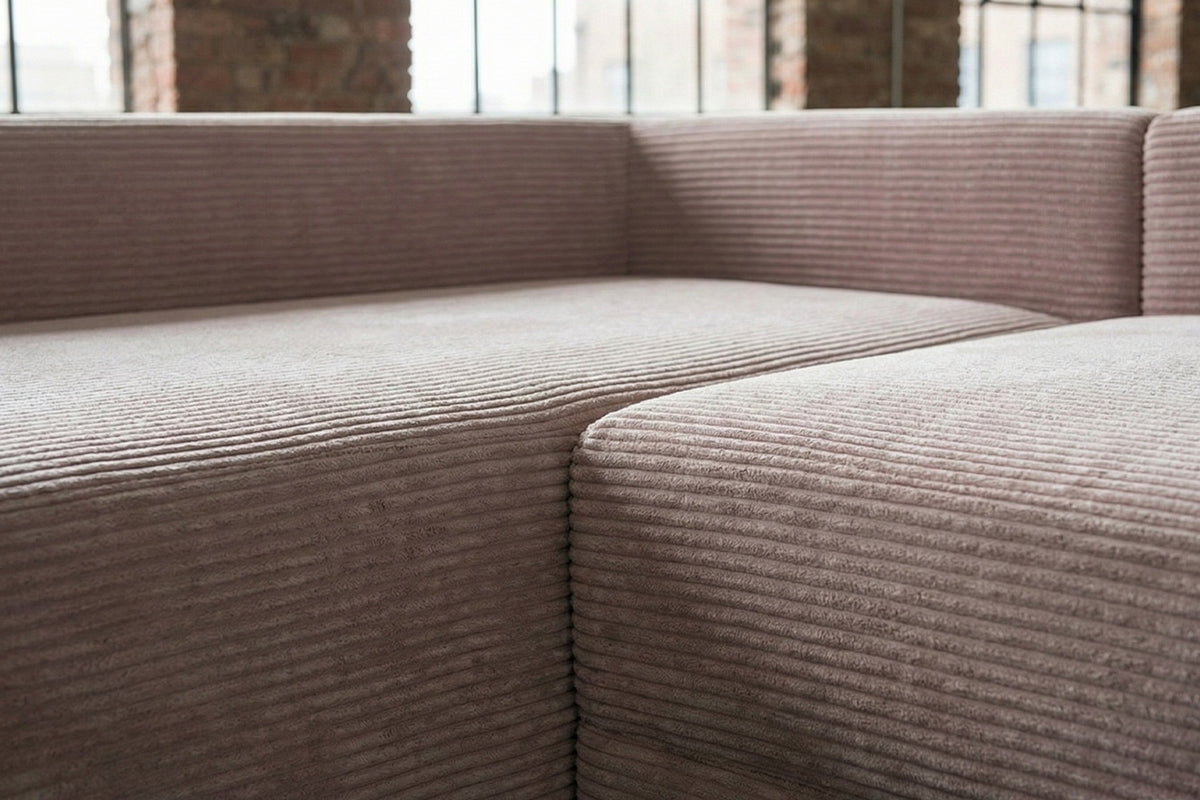 KAWOLA Schlafsofa SADIRA Ecksofa Cord taupe