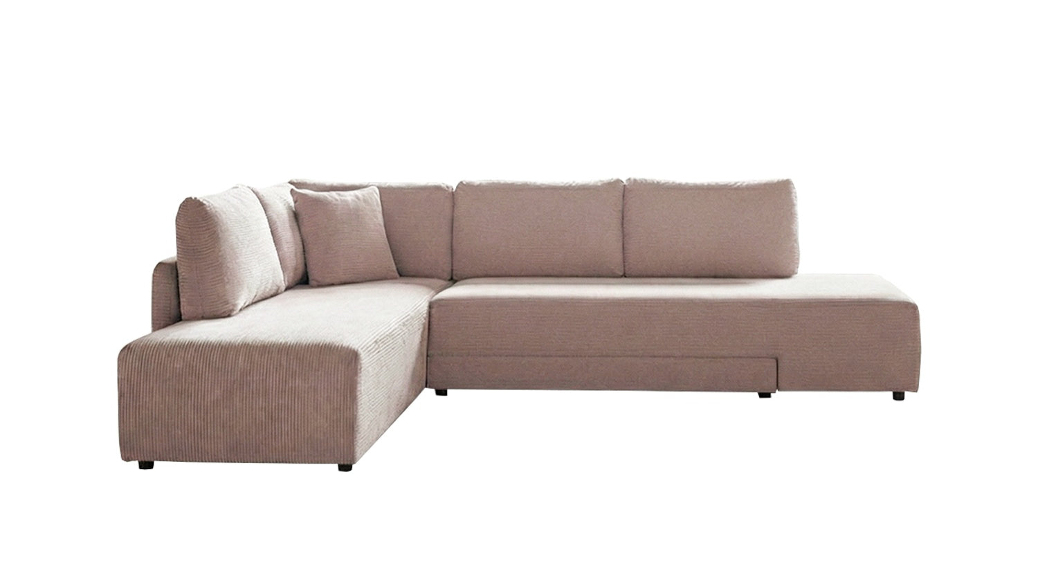 KAWOLA Schlafsofa SADIRA Ecksofa Cord taupe
