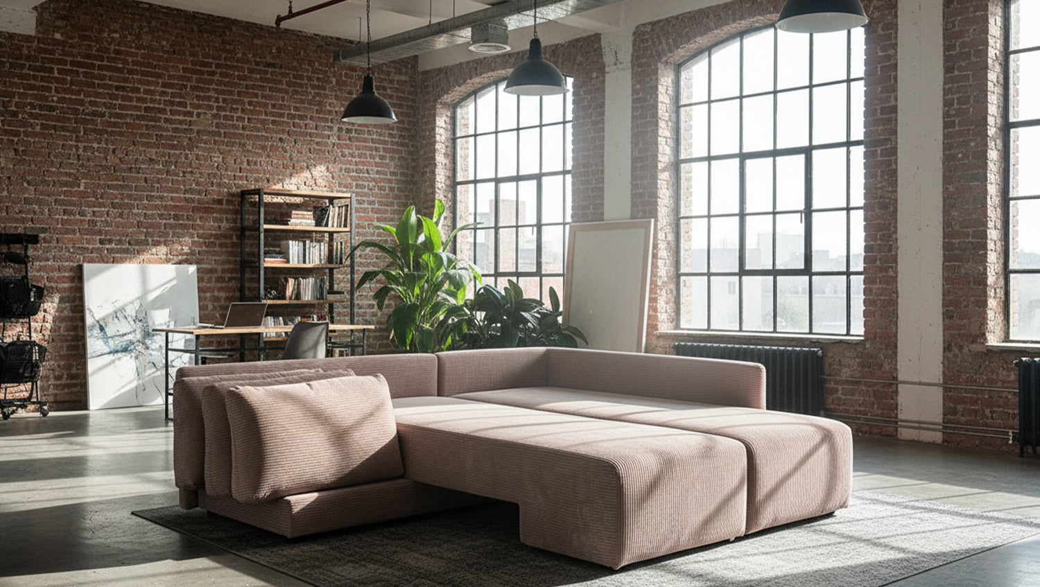KAWOLA Schlafsofa SADIRA Ecksofa Cord taupe