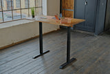 KAWOLA Schreibtisch LORA mit Monitorhalterung elektrisch höhenverstellbar mit Baumkante massiv