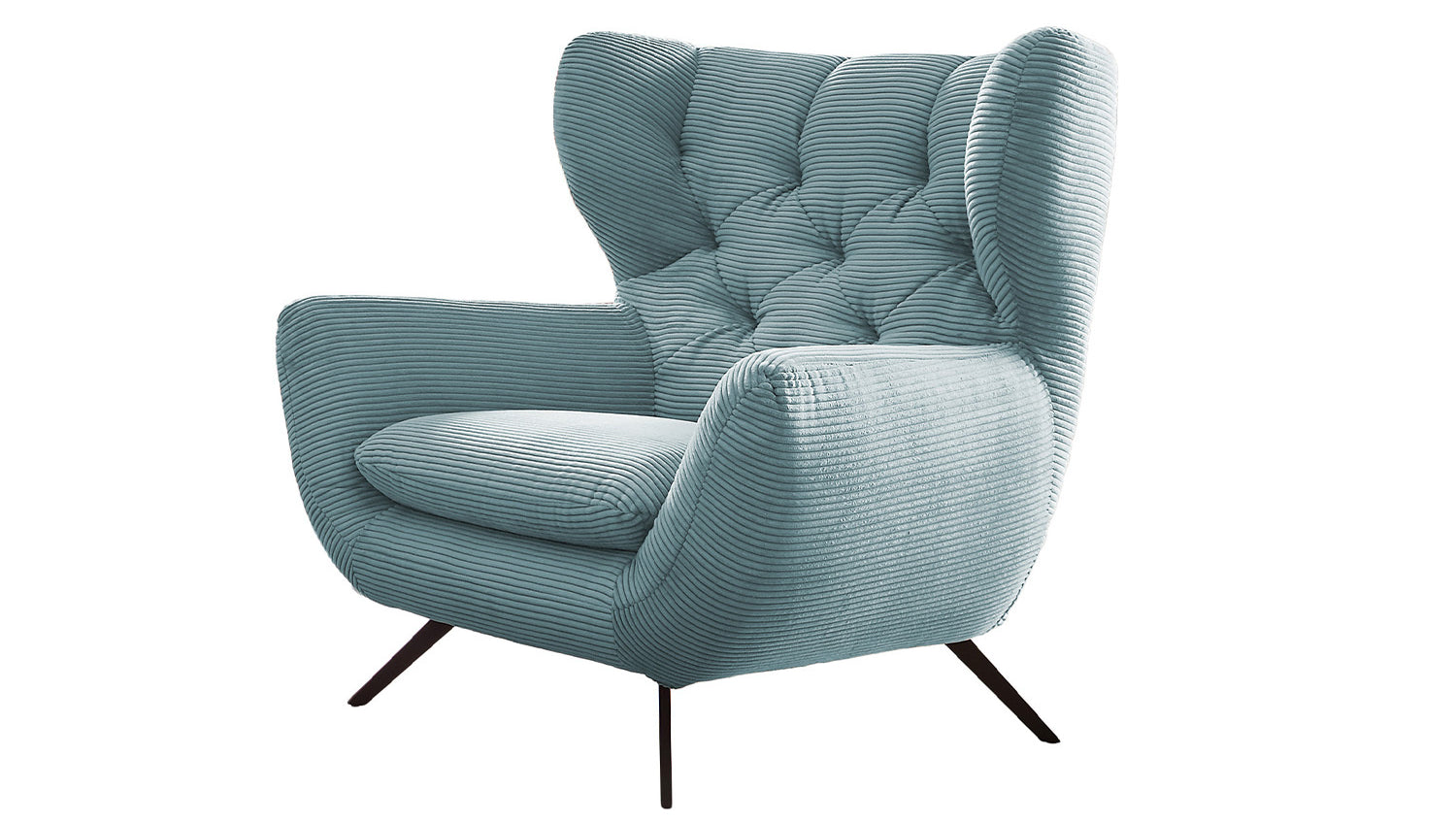 KAWOLA Sessel CHARME Hochlehnsessel Cord hellblau