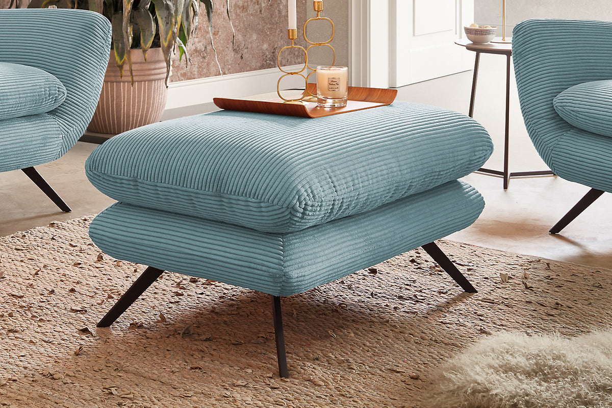 KAWOLA Sessel CHARME Hochlehnsessel Cord hellblau