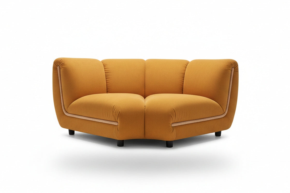 KAWOLA Sessel LAYLA Eckelement Velvet gelb