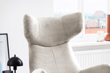 KAWOLA Sessel LOTTE Ohrensessel Cord cremeweiß