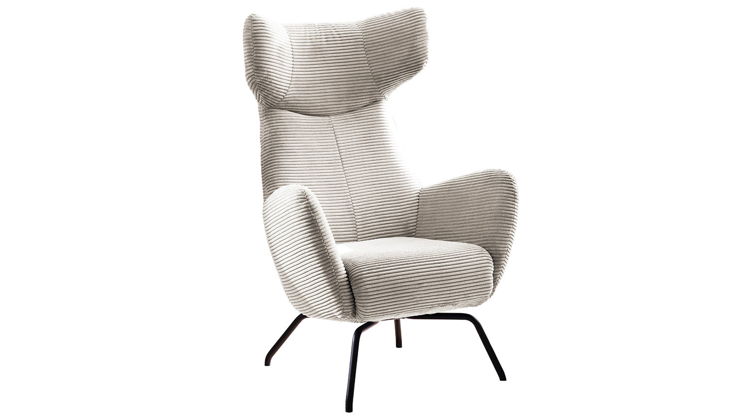 KAWOLA Sessel LOTTE Ohrensessel Cord cremeweiß