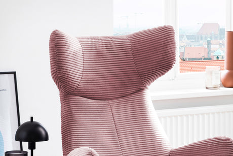 KAWOLA Sessel LOTTE Ohrensessel Cord rosa