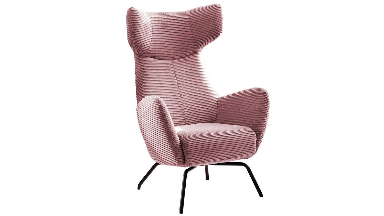 KAWOLA Sessel LOTTE Ohrensessel Cord rosa