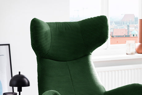 KAWOLA Sessel LOTTE Ohrensessel Cord smaragd