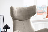 KAWOLA Sessel LOTTE Ohrensessel Cord steingrau