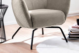 KAWOLA Sessel LOTTE Ohrensessel Cord steingrau