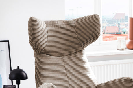 KAWOLA Sessel LOTTE Ohrensessel Cord taupe