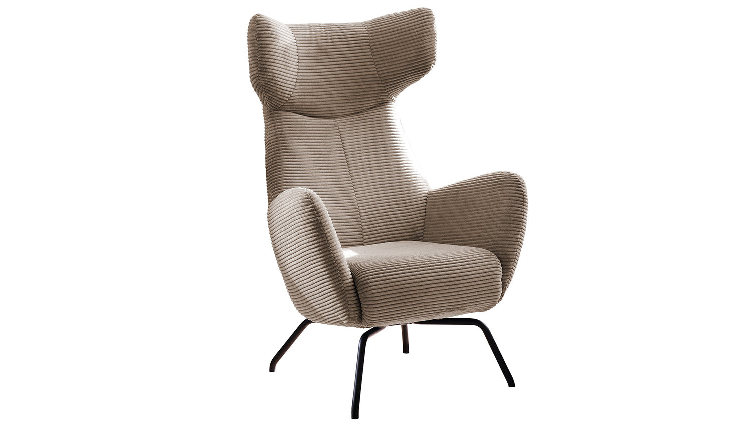 KAWOLA Sessel LOTTE Ohrensessel Cord taupe