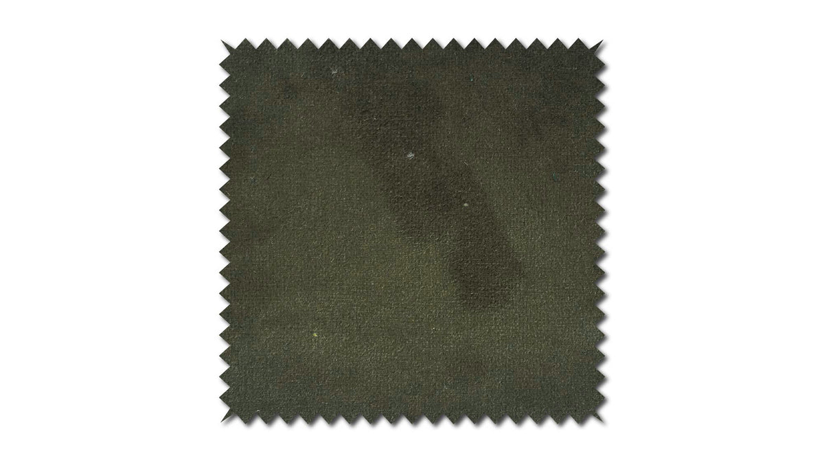 KAWOLA Sessel LOTTE Ohrensessel velvet olivgrün mit Hocker