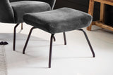 KAWOLA Sessel LOTTE Ohrensessel velvet stone mit Hocker