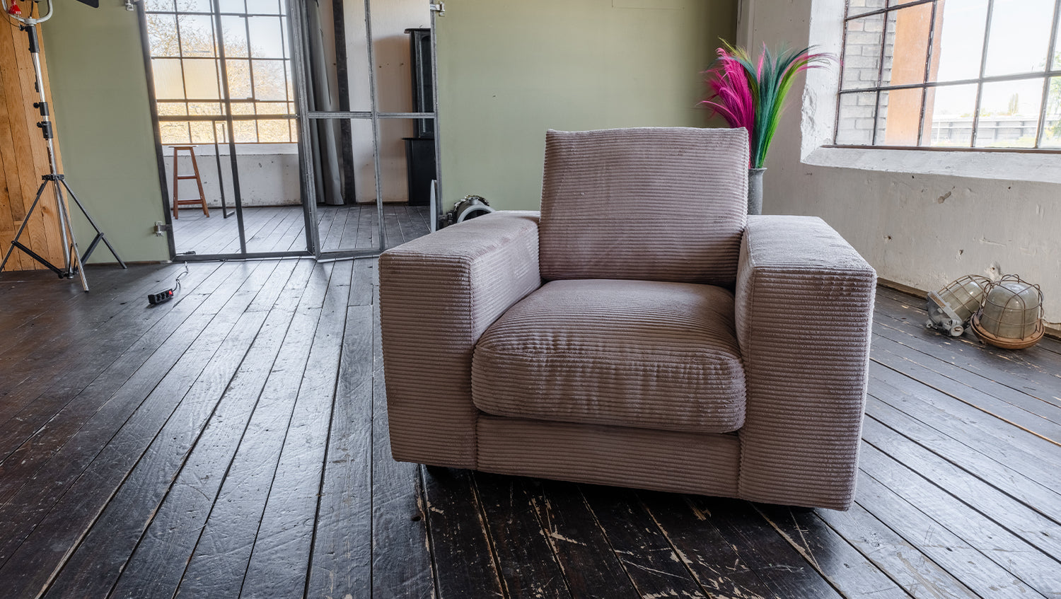 KAWOLA Sessel MADELINE Cord taupe