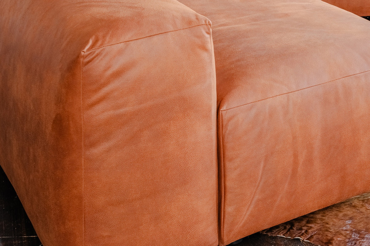 KAWOLA Sessel MIA Lederfaserstoff cognac