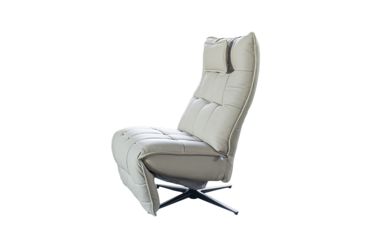 KAWOLA Sessel MIKO Relaxsessel drehbar Leder grau