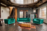 KAWOLA Sessel NARLA Chesterfield Loungesessel Velvet grün