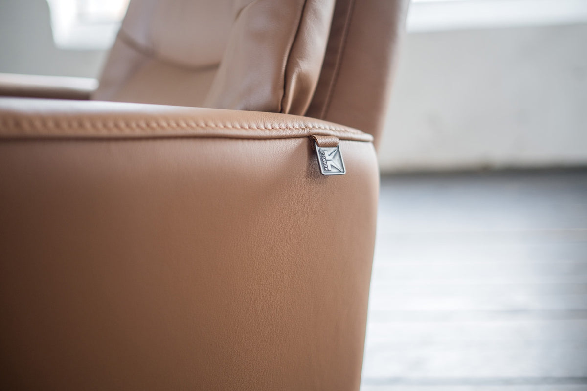 KAWOLA Sessel SARI Relaxsessel drehbar Leder braun