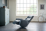 KAWOLA Sessel SARI Relaxsessel drehbar Leder schwarz