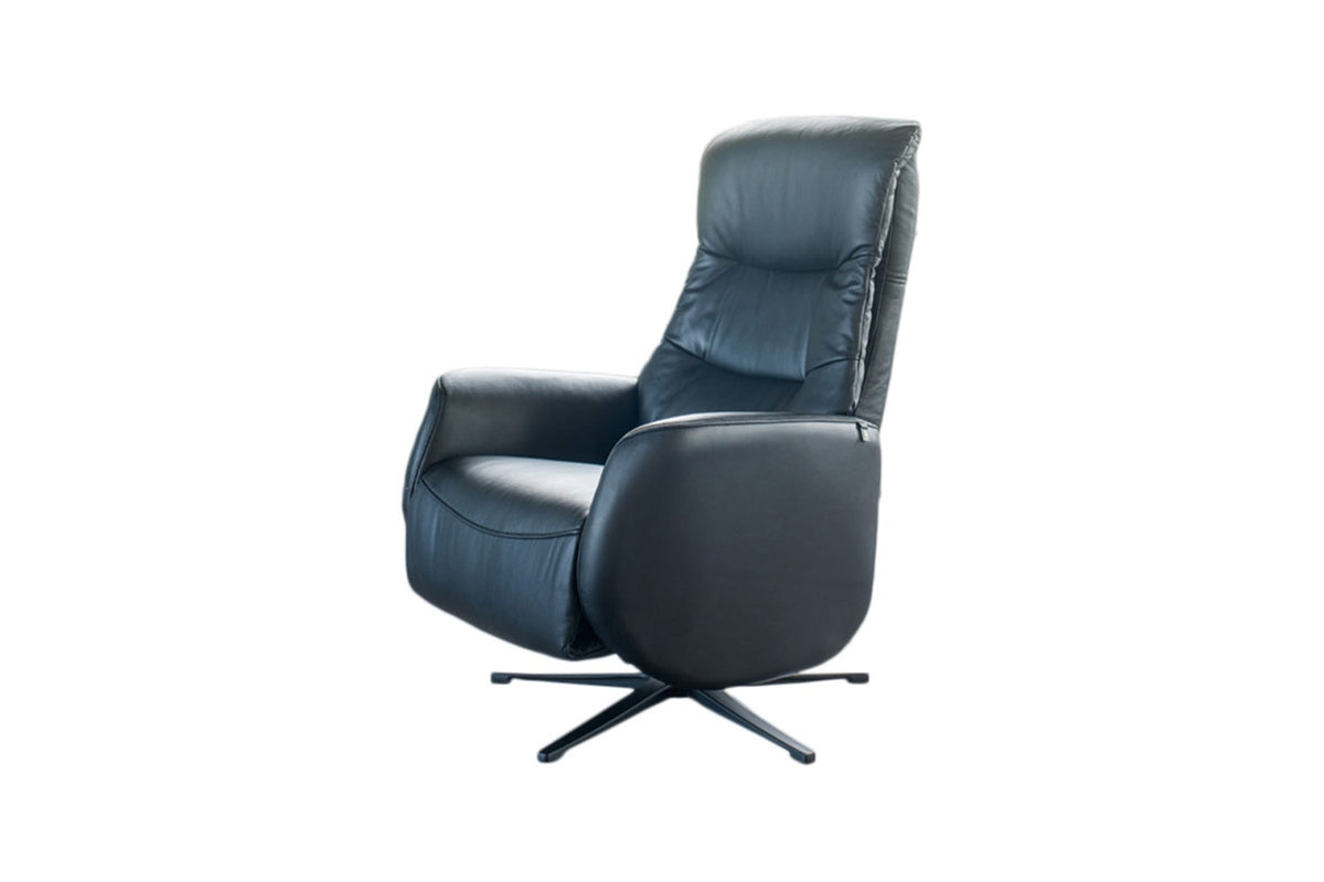 KAWOLA Sessel SARI Relaxsessel drehbar Leder schwarz
