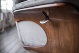 KAWOLA Sessel TOSAR Relaxsessel drehbar Velvet steingrau mit Hocker