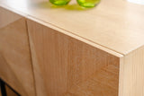 KAWOLA Sideboard ANJO 4 Türen 1 Ablage Eiche furniert braun Metall schwarz pulverbeschichtet