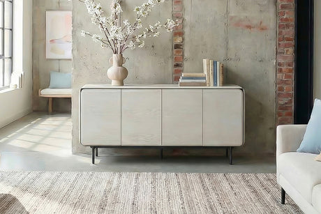 KAWOLA Sideboard AVRIL 4 Türen Eiche grau