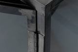 KAWOLA Sideboard BREST Vitrine Metall schwarz 4 Türen