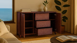KAWOLA Sideboard COPAS 2 Türen 3 Schubladen Eiche furniert braun