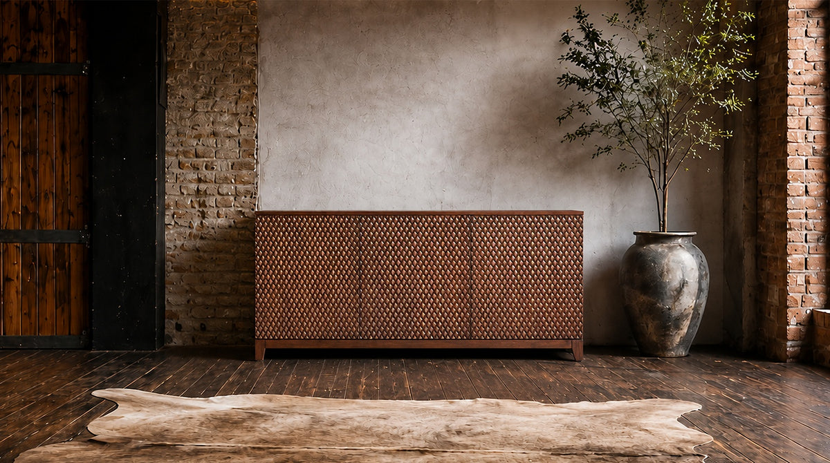 KAWOLA Sideboard COPAS 3 Türen Eiche furniert braun