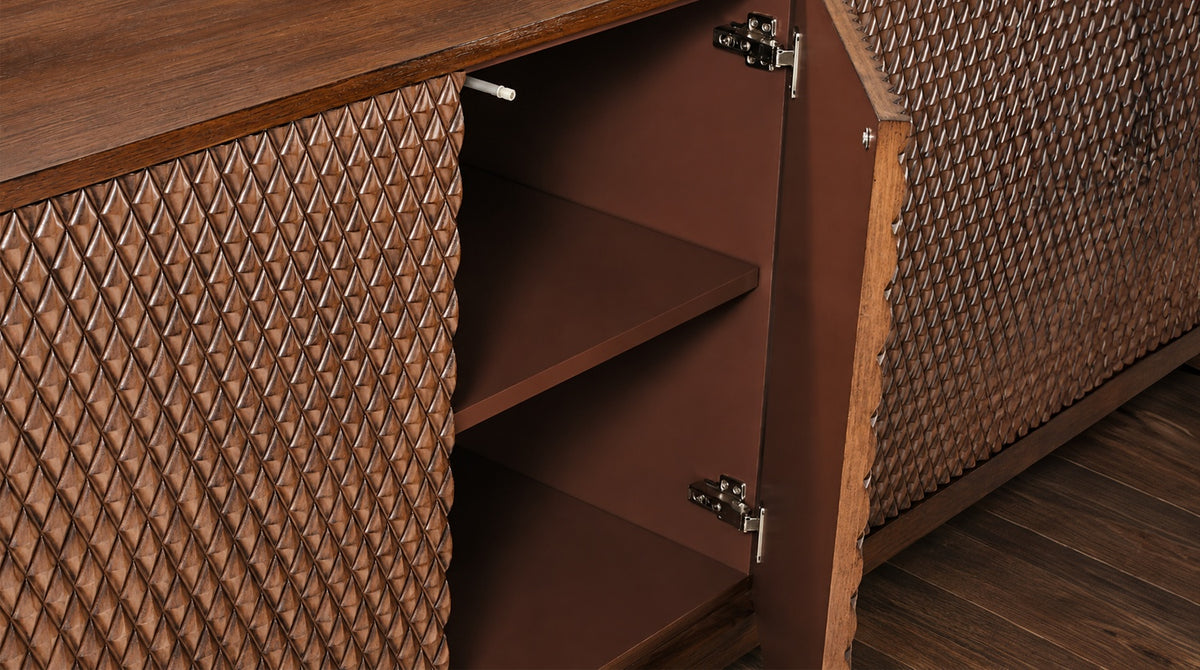 KAWOLA Sideboard COPAS 4 Türen Eiche furniert braun
