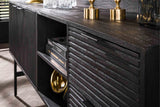 KAWOLA Sideboard LORCA Mango massiv schwarz 2 Türen 2 Schubladen