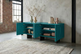 KAWOLA Sideboard LYNN 4 Türen lackiert petrol