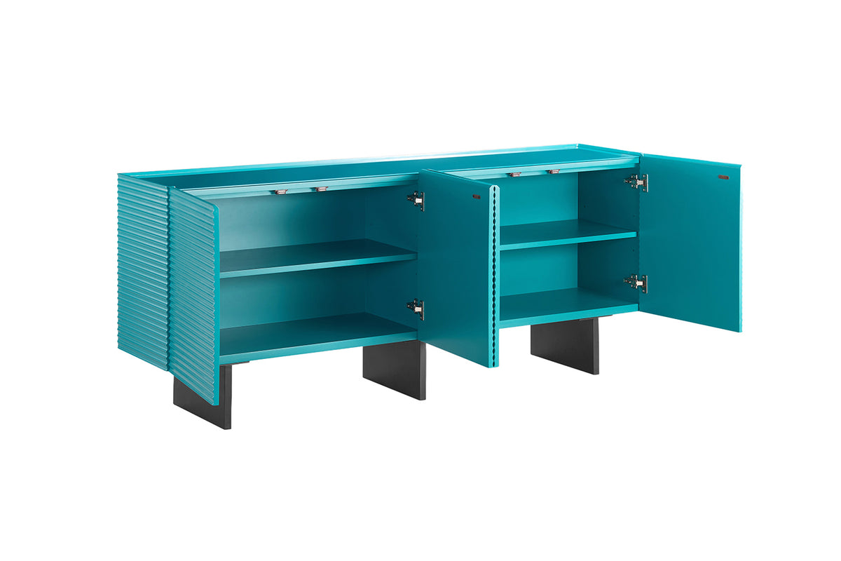 KAWOLA Sideboard LYNN 4 Türen lackiert petrol