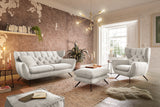 KAWOLA Sitzgruppe CHARME Sofa Sessel Hockerbank Cord cremeweiß, 2.5-Sitzer