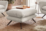 KAWOLA Sitzgruppe CHARME Sofa Sessel Hockerbank Cord cremeweiß