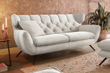 KAWOLA Sitzgruppe CHARME Sofa Sessel Hockerbank Cord cremeweiß