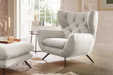 KAWOLA Sitzgruppe CHARME Sofa Sessel Hockerbank Cord cremeweiß