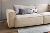 KAWOLA Sitzgruppe SAMU 3-Sitzer 2-Sitzer Chenille-Stoff beige