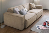 KAWOLA Sitzgruppe SAMU 3-Sitzer 2-Sitzer Chenille-Stoff taupe