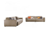 KAWOLA Sitzgruppe SAMU 3-Sitzer 2-Sitzer Chenille-Stoff taupe