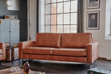 KAWOLA Sitzgruppe VILNIUS 3-Sitzer Sofa und 2-Sitzer Sofa Kunstleder mit Lederanteil cognac