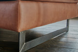 KAWOLA Sitzgruppe VILNIUS 3-Sitzer Sofa und 2-Sitzer Sofa Kunstleder mit Lederanteil cognac
