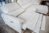 KAWOLA Sofa ADRIANA Ecksofa mit Relaxfunktion Stoff hellgrau
